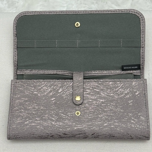 New Nordstrom Grey Sparkles Travel Jewelry Organizer - Picture 2 of 4